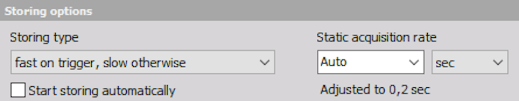 DewesoftX fast on trigger, slow otherwise storing options