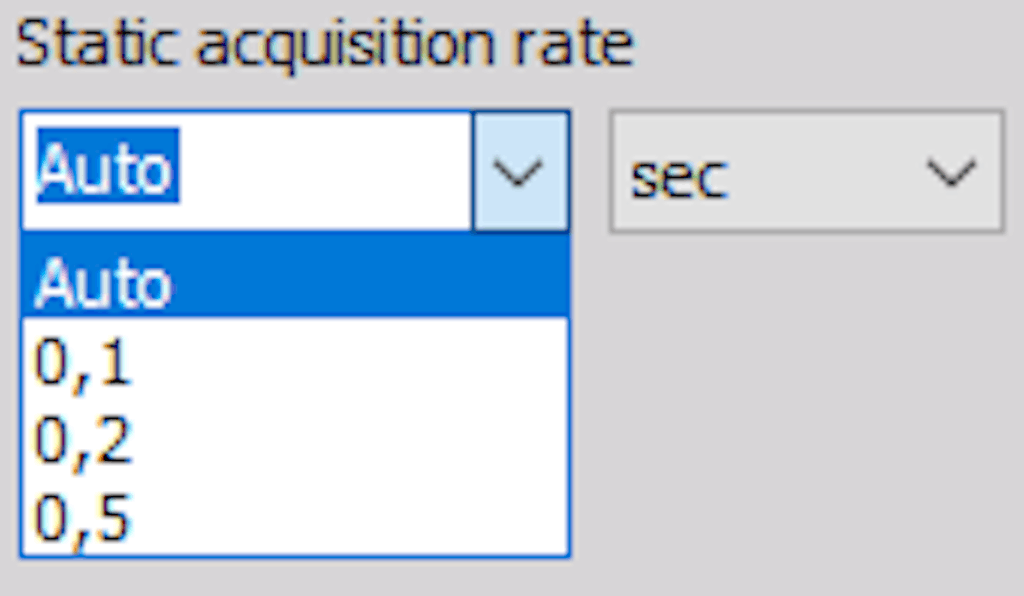 DewesoftX static acquisition rate