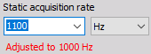DewesoftX adjusted static acquisition rate DewesoftX adjusted static acquisition rate