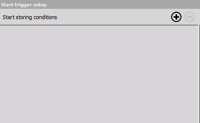DewesoftX start storing conditions window DewesoftX start storing conditions window