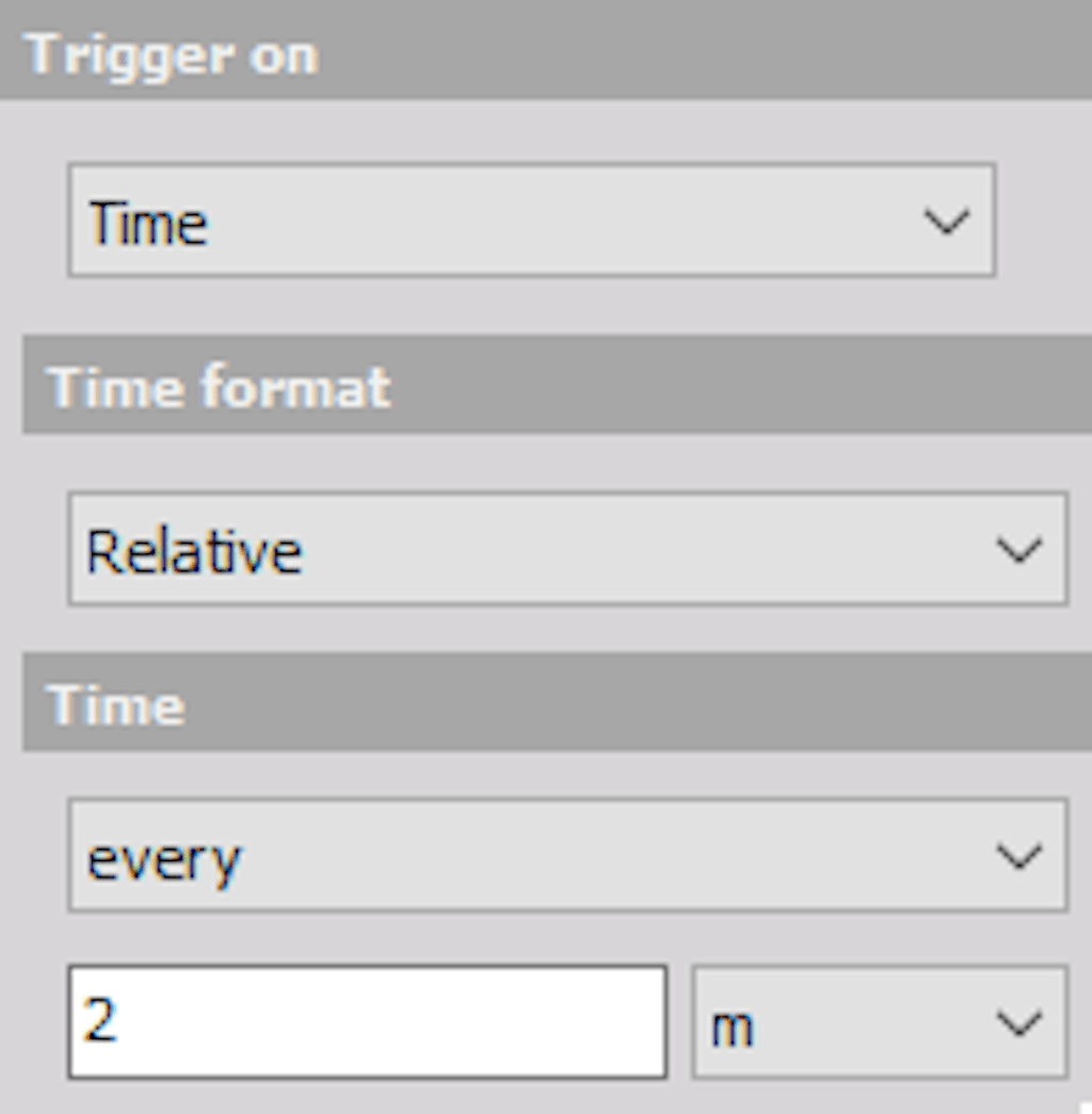 DewesoftX Time relative every