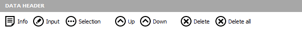 DewesoftX data header icon bar DewesoftX data header icon bar