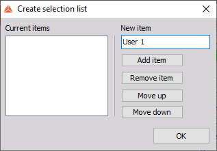 Creating a selection list in DewesoftX data header Creating a selection list in DewesoftX data header