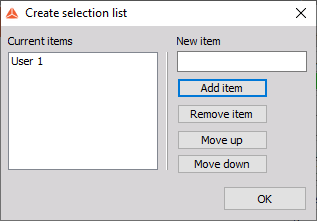 DewesoftX adding the items to the selection list DewesoftX adding the items to the selection list