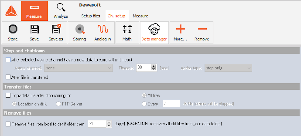 DewesoftX data manager plugin