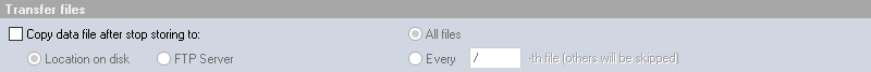 DewesoftX transfer files section in the Data manager DewesoftX transfer files section in the Data manager