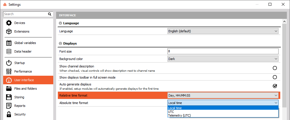 DewesoftX local time and UTC time settings DewesoftX local time and UTC time settings