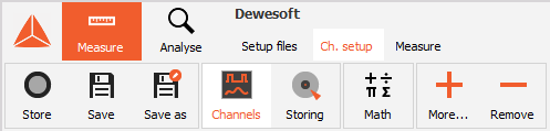 DewesoftX preview all used channels in measurement setup DewesoftX preview all used channels in measurement setup