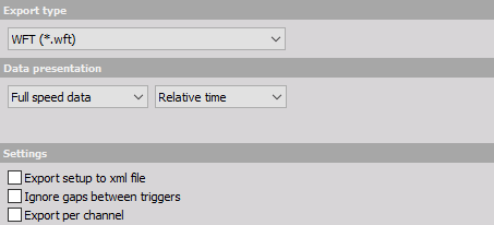 DewesoftX Nicolet file export options DewesoftX Nicolet file export options