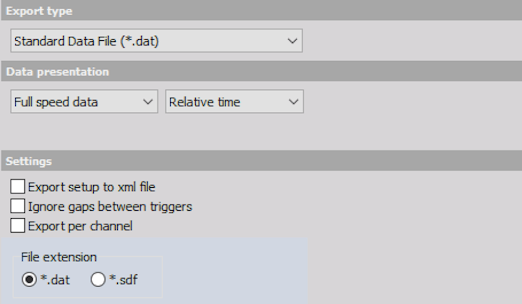 DewesoftX standard data file format