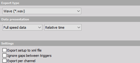 DewesoftX WAV audio file export options DewesoftX WAV audio file export options