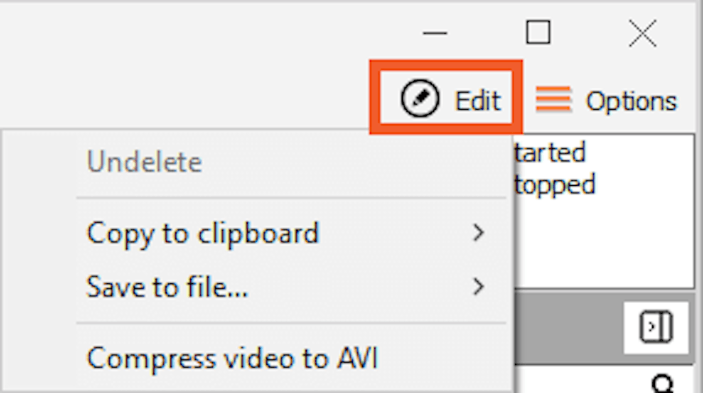 DewesoftX display widget export dropdown