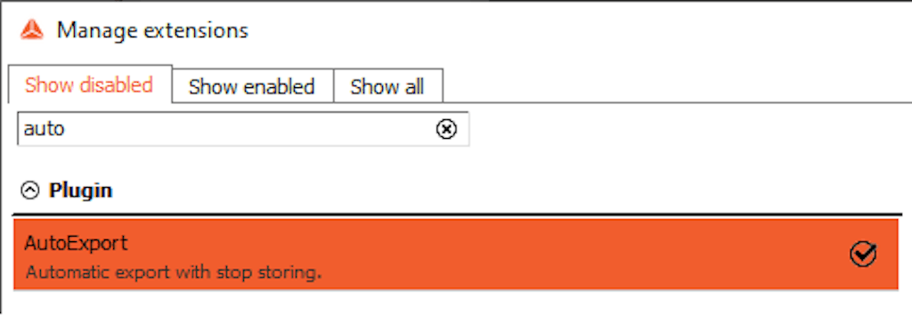 DewesoftX enable auto export plugin