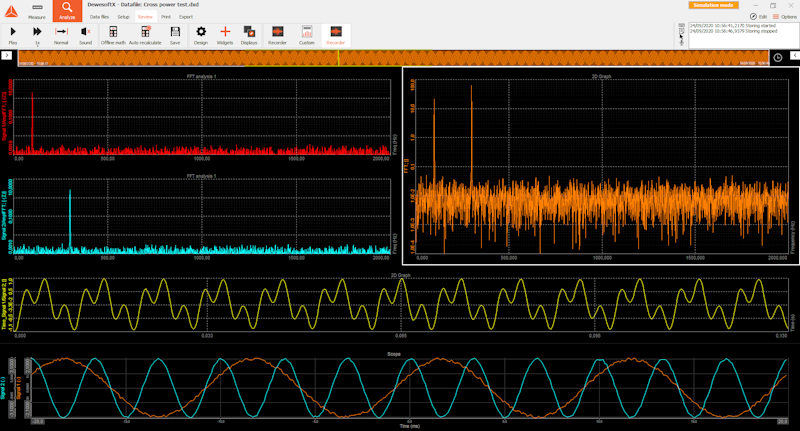 Dewesoft FFT analyzer cross spectrum