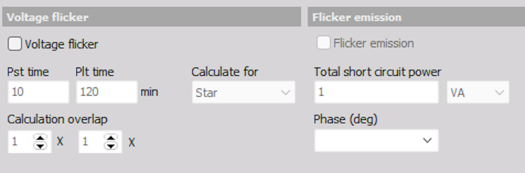 Configuración de Flicker en el módulo de potencia
