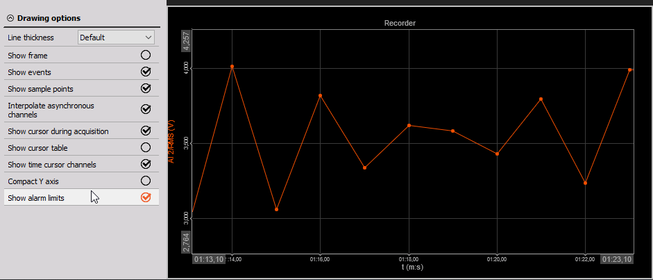 Espessura de linha no widget Recorder Espessura de linha no widget Recorder