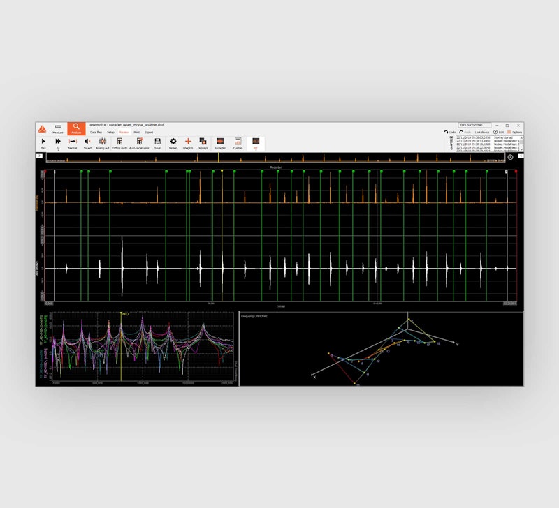 DewesoftX modal test raw channels processing