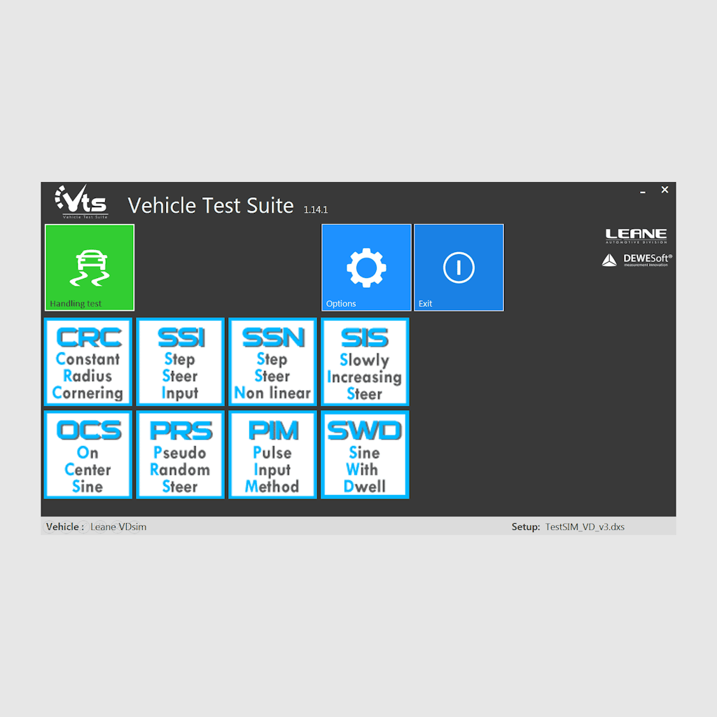 Figure 3. The Vehicle Test Suite (VTS) user interface.