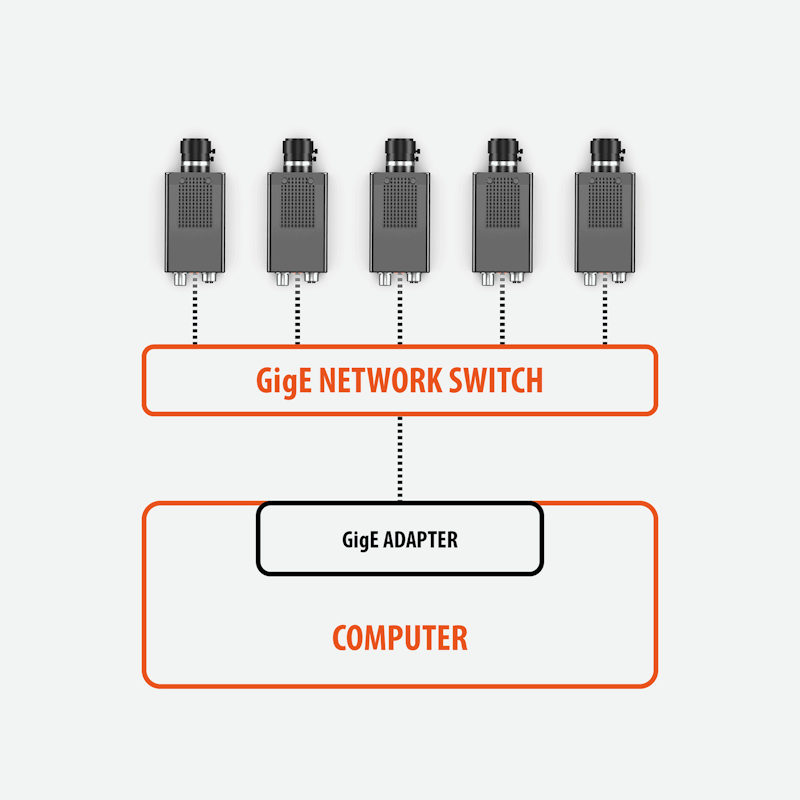 DS CAM cameras GIGE switch