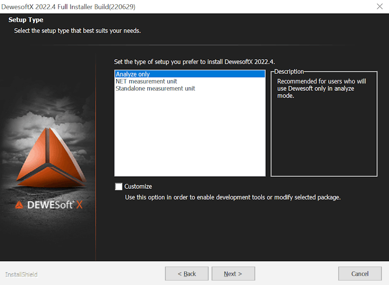 DewesoftX software update installer