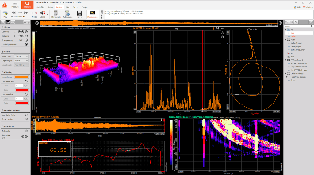 Los sistemas de adquisición de datos Dewesoft proporcionan una amplia gama de funciones de análisis de datos dentro del software de adquisición de datos DewesoftDewesoft data acquisition systems provide a wide array of data analysis features inside Dewesoft X data acquisition software