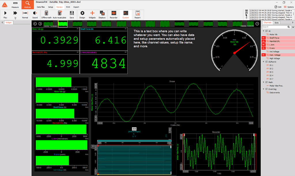 Display illimitati configurabili dall'utente in DewesoftX