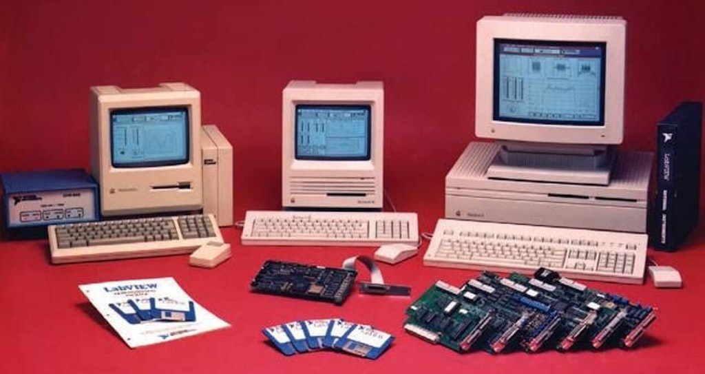 Macintosh-Computer mit der Programmierumgebung LabVIEW von National Instrument