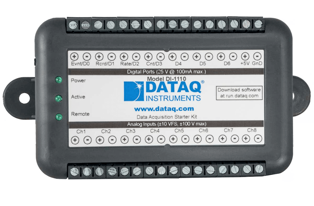 Registrador de dados DATAQ - modelo DI-1110 Imagem cortesia de DATAQ Instruments