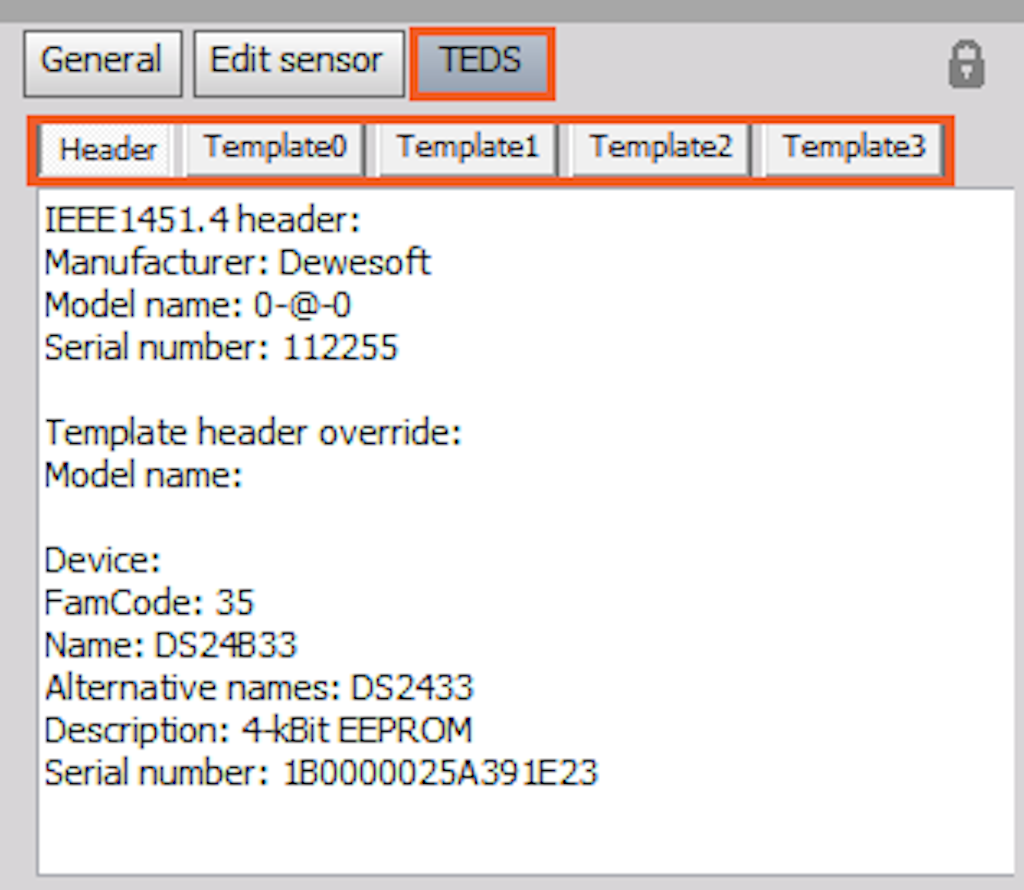 Multiple templates in TEDS section
