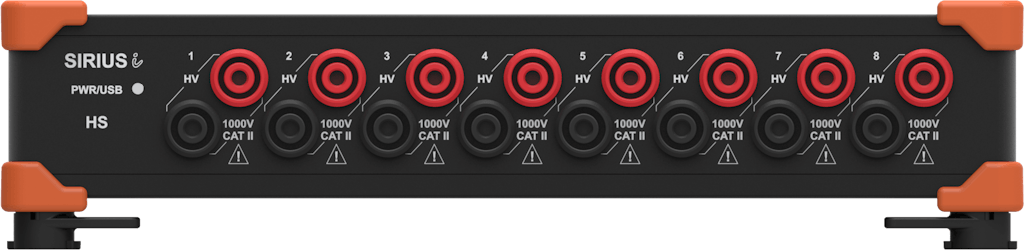 Sistema DAQ SIRIUS de Dewesoft con acondicionadores de señal de alto voltaje HV de 8 canales