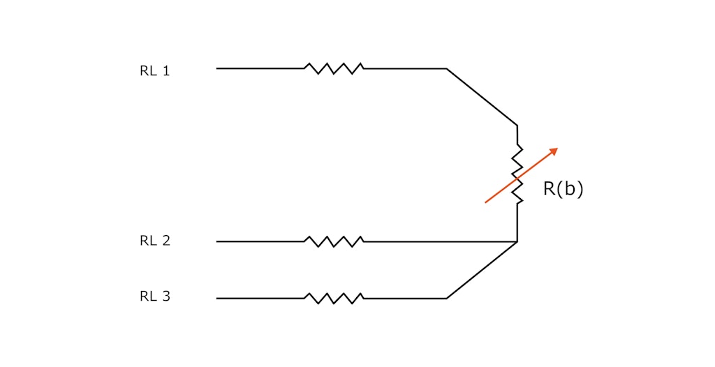 Conexão típica de RTD de 3 fios