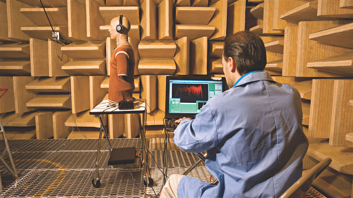 Headphones testing anechoic chamber