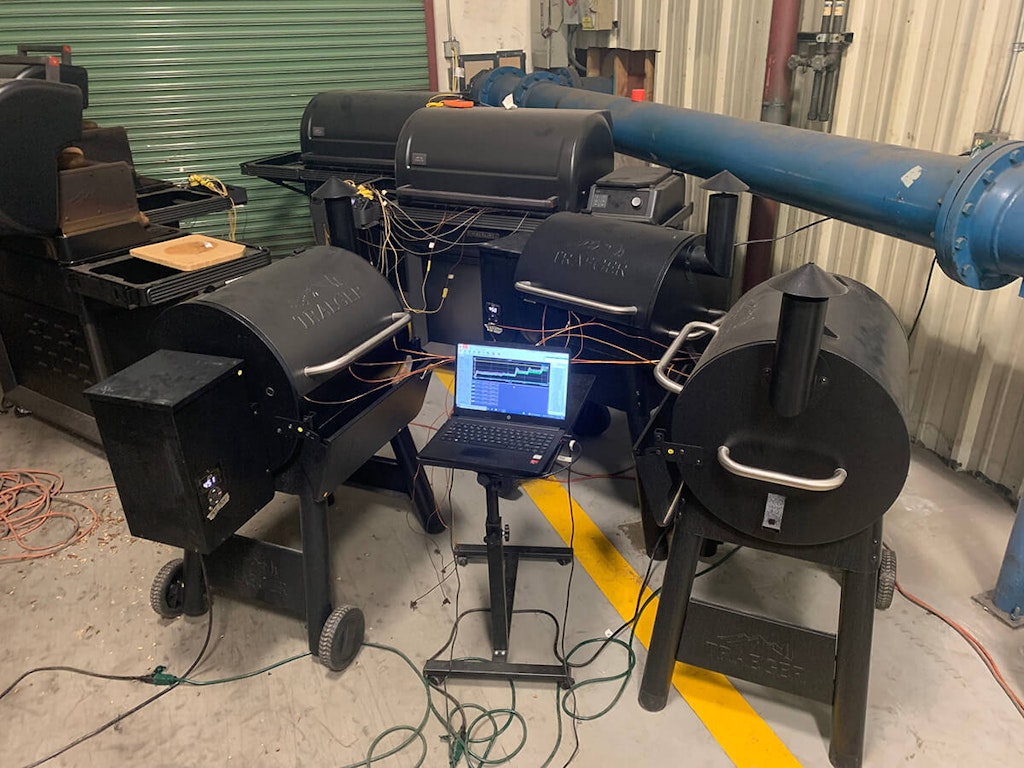 Figure 2. Multiple grills are evaluated simultaneously in a temperature-controlled environment so that fine-tuning modifications to the control system can be made.