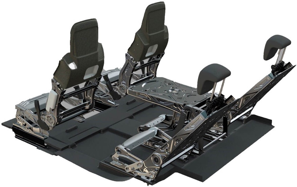 Figura 1. El asiento del vehículo está construido con numerosos componentes.
