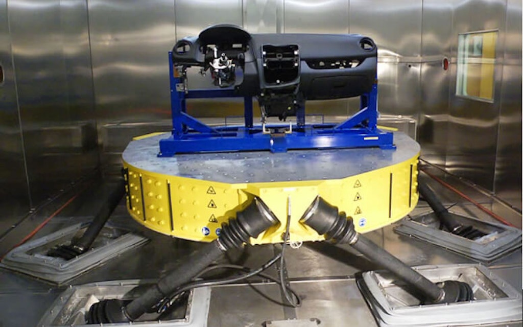 Figure 2. Six-axis vibration table with the climatic chamber.