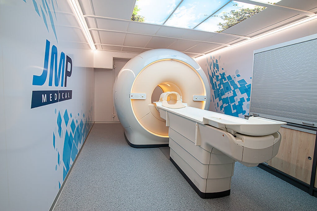 MRI scanner in trailer