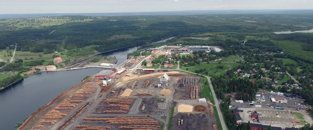 Figure 1. Aerial view of the Hissmofors sawmill (Photo: Norra Timber).