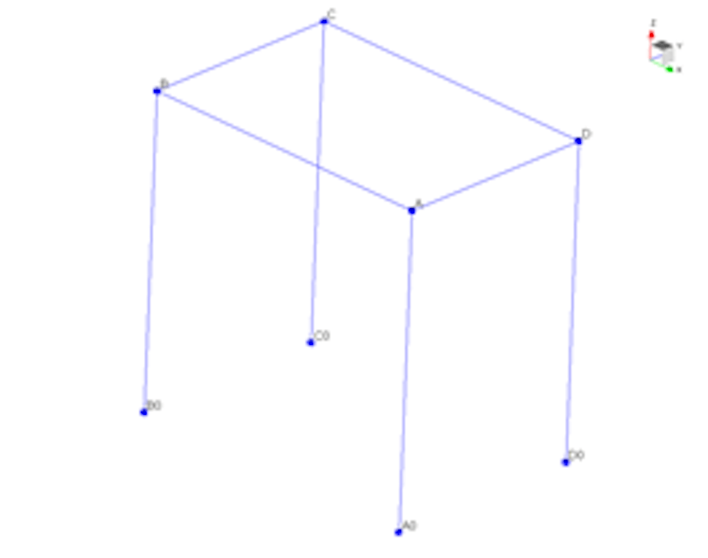 Figure 3. Wireframe geometric model of the pier