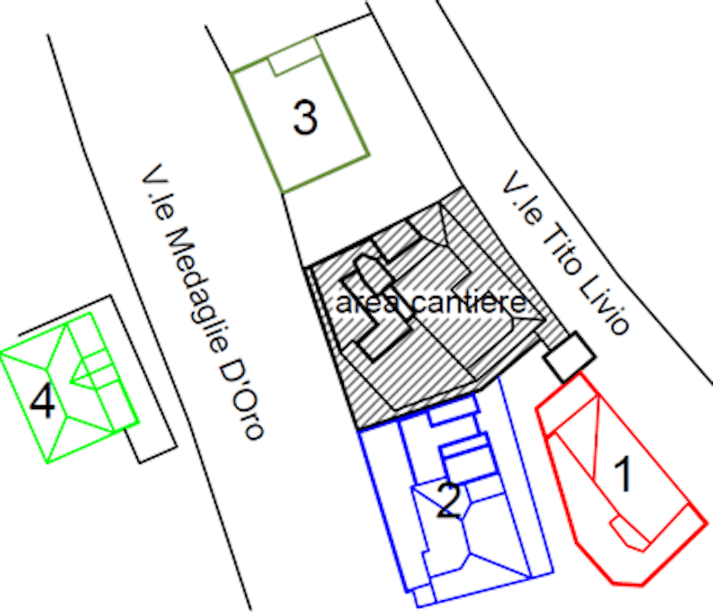 Figura 19. Bozza degli edifici vicini monitorati