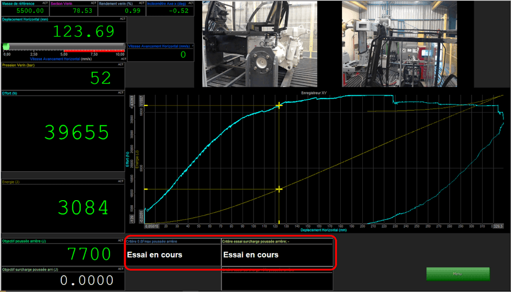 Figure 7. Real-time status of the validation test: Ongoing / OK / Not OK