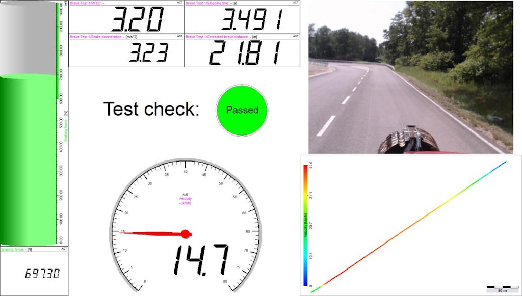 Tractor brake test overview screen