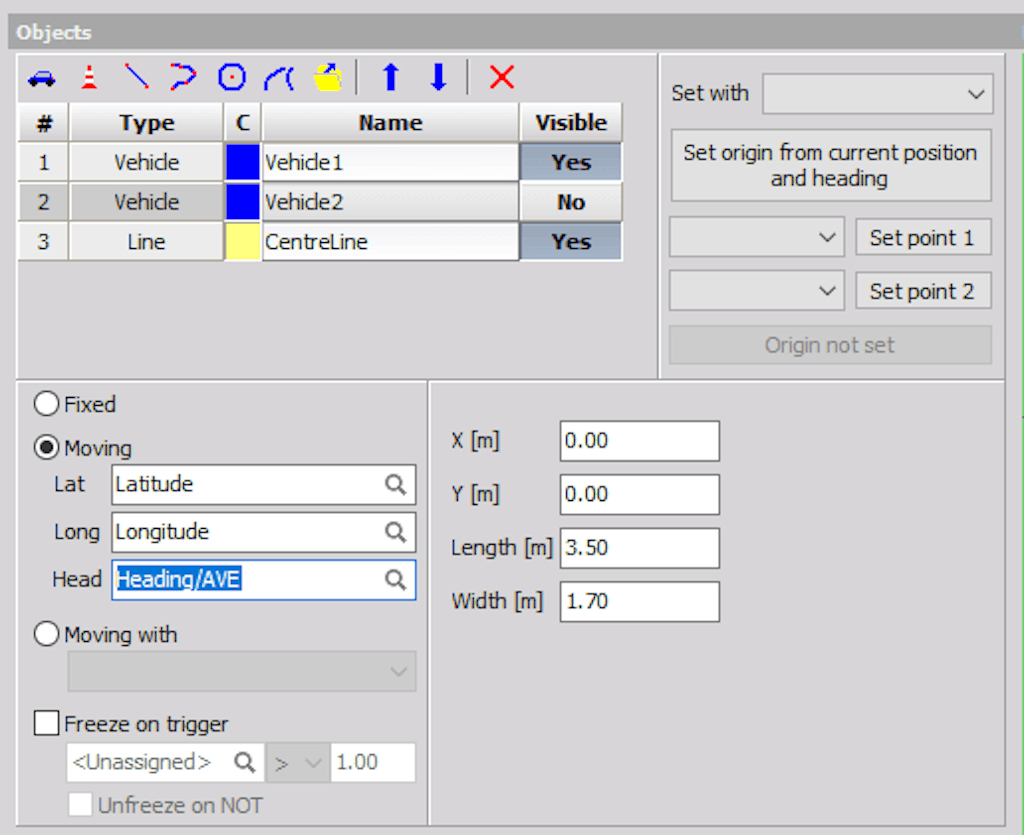 Figure 6. Heading angle in DewesoftX Polygon plug-in.