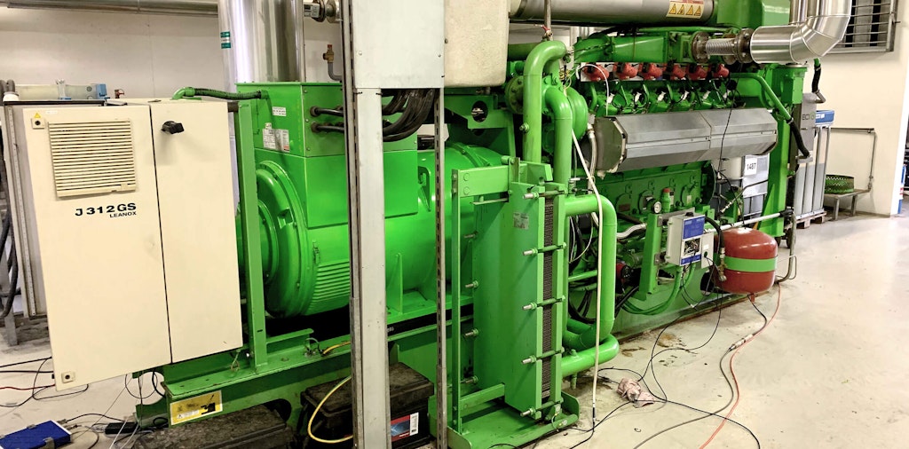 J312 Jenbacher 12-cylinder biogas motor/generator unit