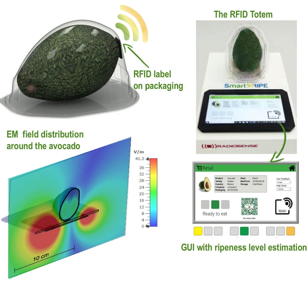 Fig. 3. El concepto de tótem RFID para el control de la madurez de la fruta.