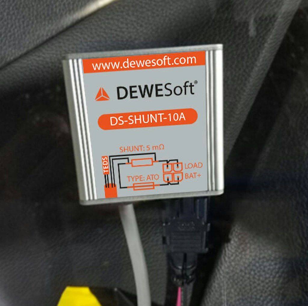 Figures 3: The Dewesoft's DS-SHUNT-10A current sensor is mounted in the fuse box.