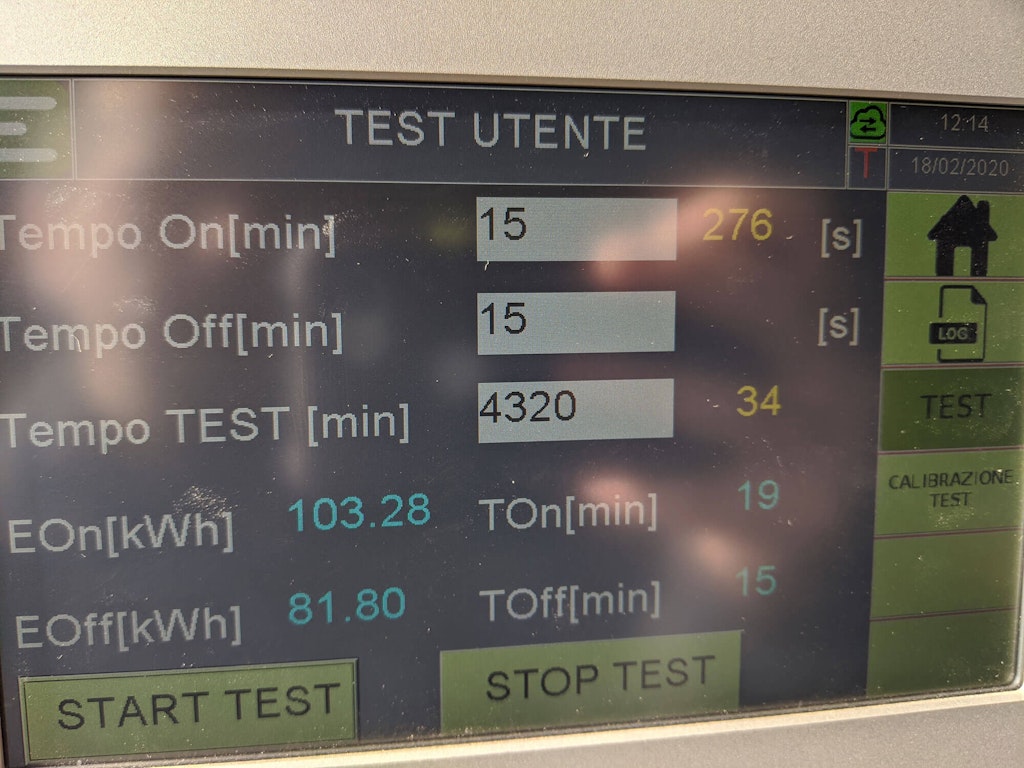 Exibição do sistema de medição do economizador de energia embutido.