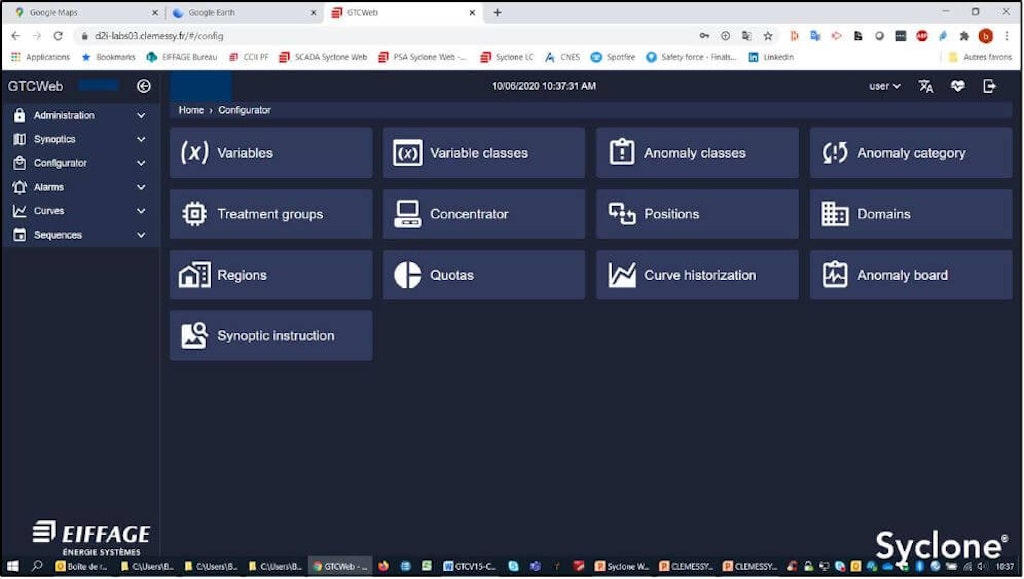 Figure 10. Syclone dashboard with all main functions.