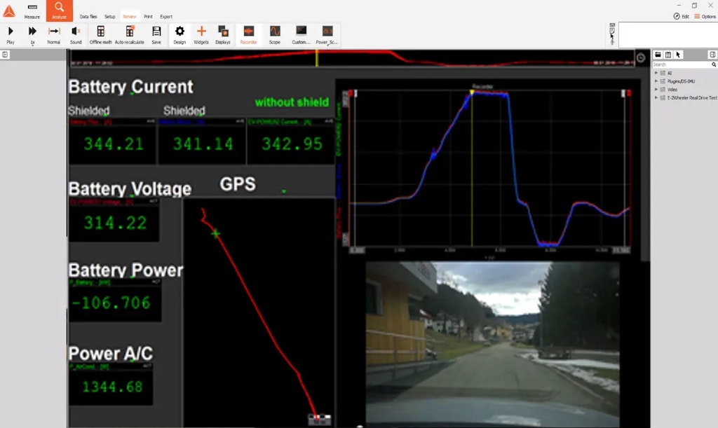 Figure 4: Screenshot of the DewesoftX measurement software.