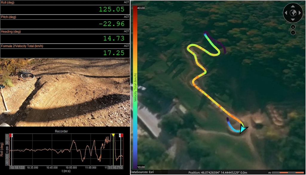 Figure 4. Measurement screen with interactive GPS map