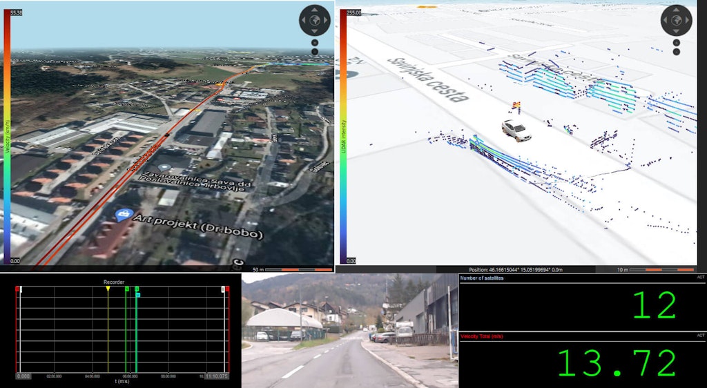 Figure 3. Measurement screen - MAP widget is used for Lidar visualization.